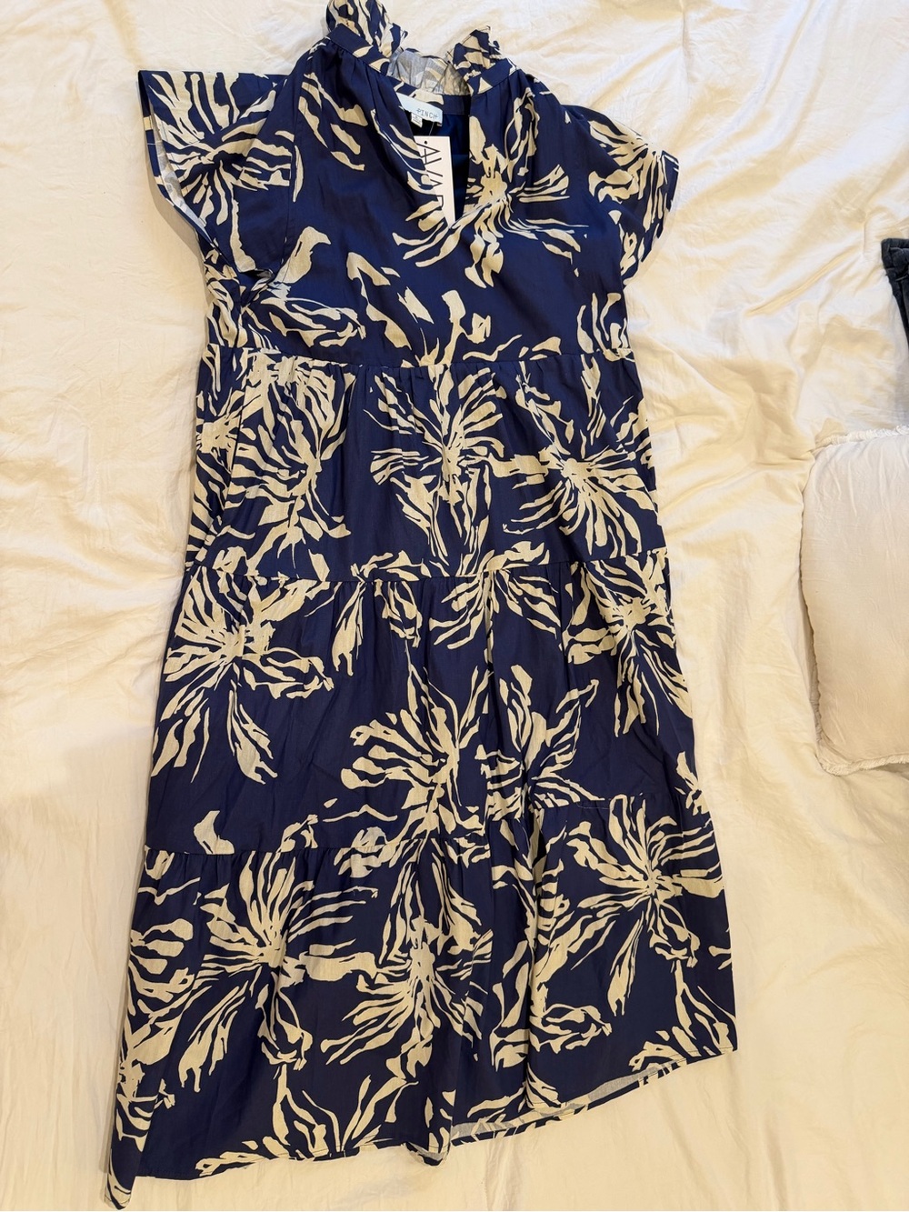 Navy Floral Lana Midi Dress - Avara